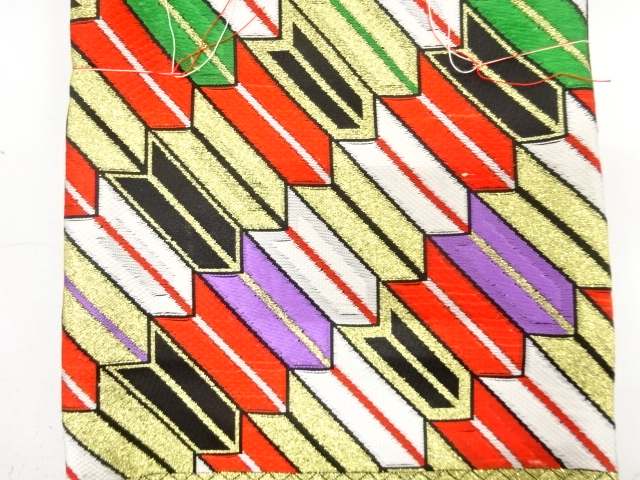  未使用品　矢羽根模様織り出し　子供帯